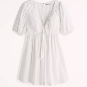 Abercrombie & Fitch Poplin Puff Sleeve Mini Dress
